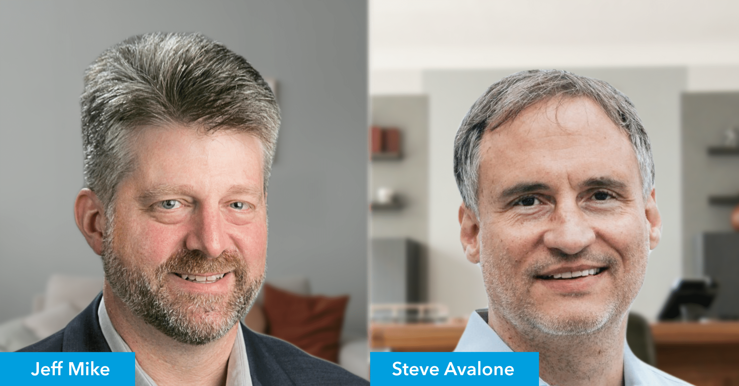 Side by side visual of Flextrack's Jeff Mike and Bluecrew's CEO, Steve Avalone, as they discuss the extended workforce.