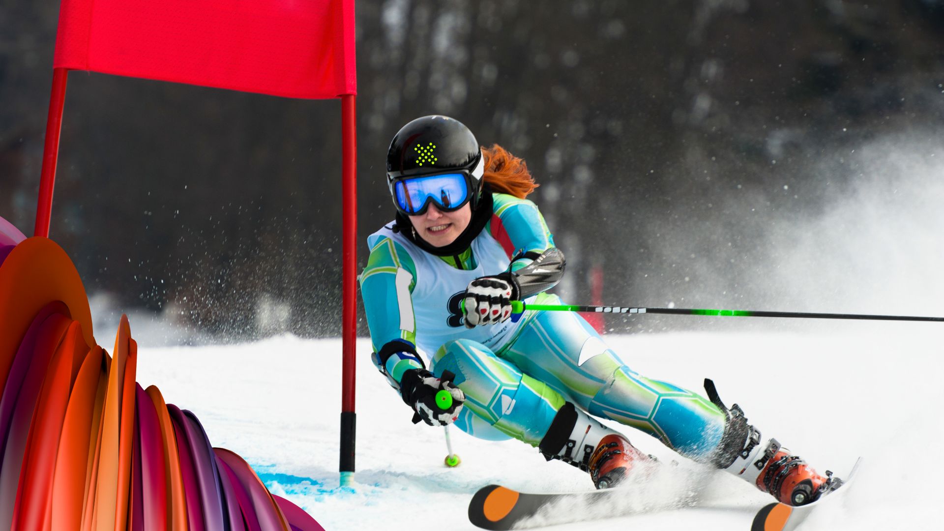 A skier avoids a red flag at a slalom, representing a proactive workforce strategy