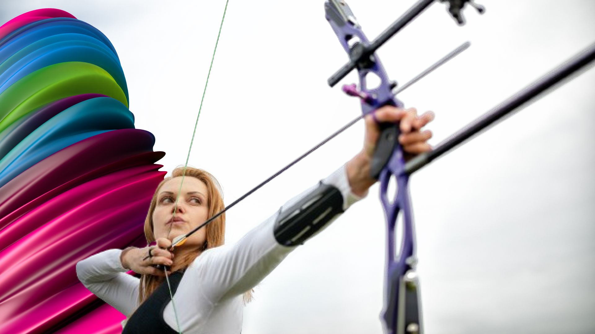 Young professional taking aim on a bow, representing targeting and sourcing the best contingent talent.