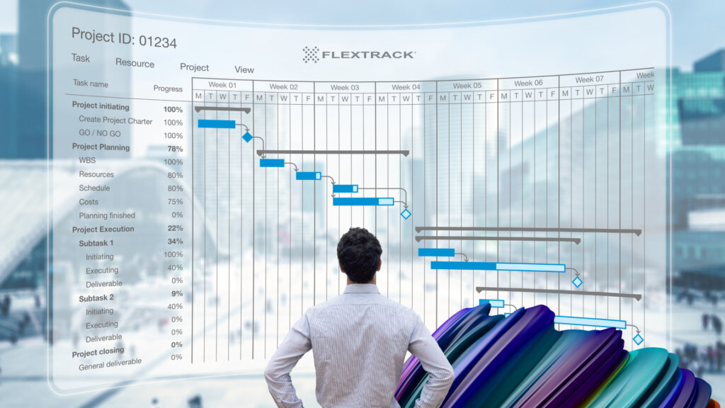 Leader looking at a SOW plan on a Flextrack screen.